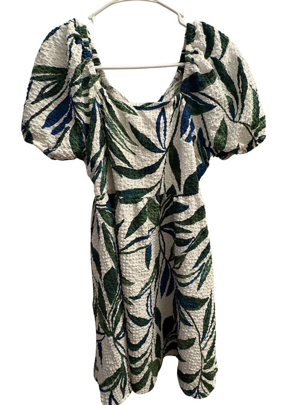 Tie Back Dress with Puffy Sleeves
